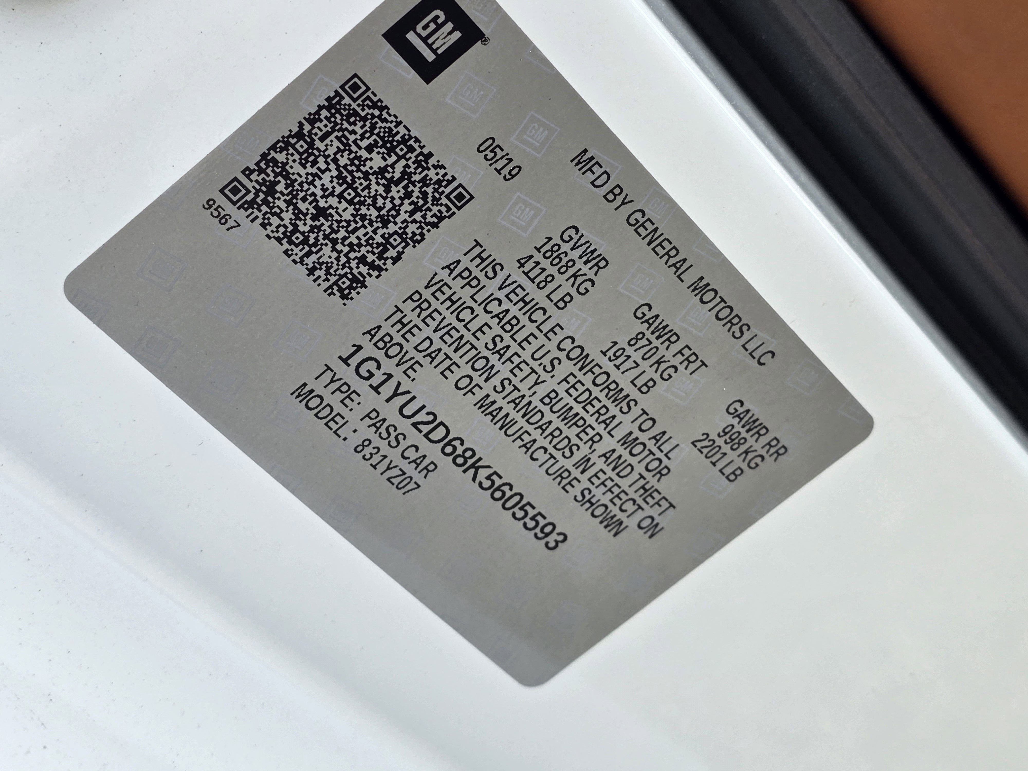 2019 Chevrolet Corvette Z06 Z06 3LZ