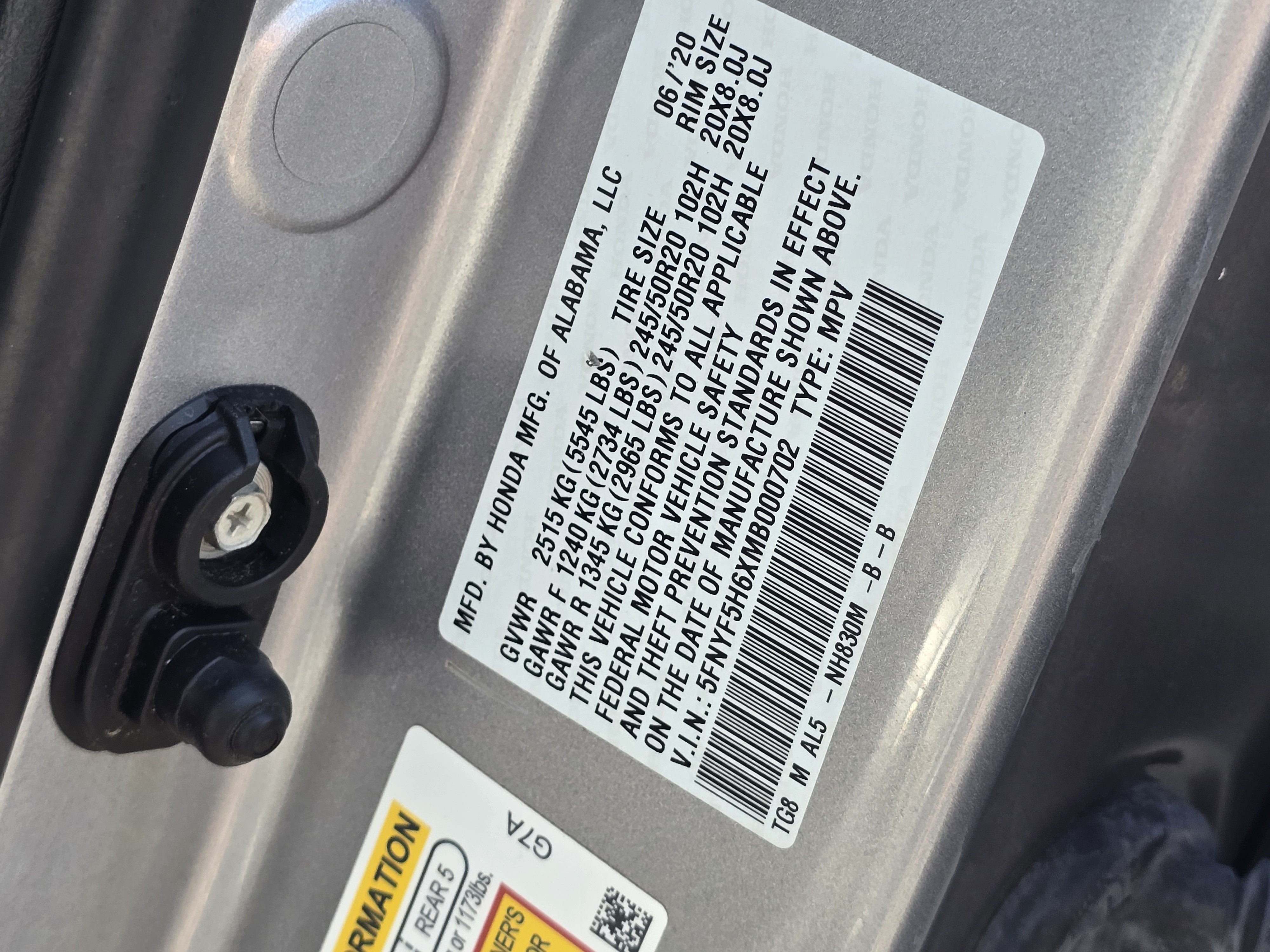 2021 Honda Pilot 2WD Touring 7 Passenger