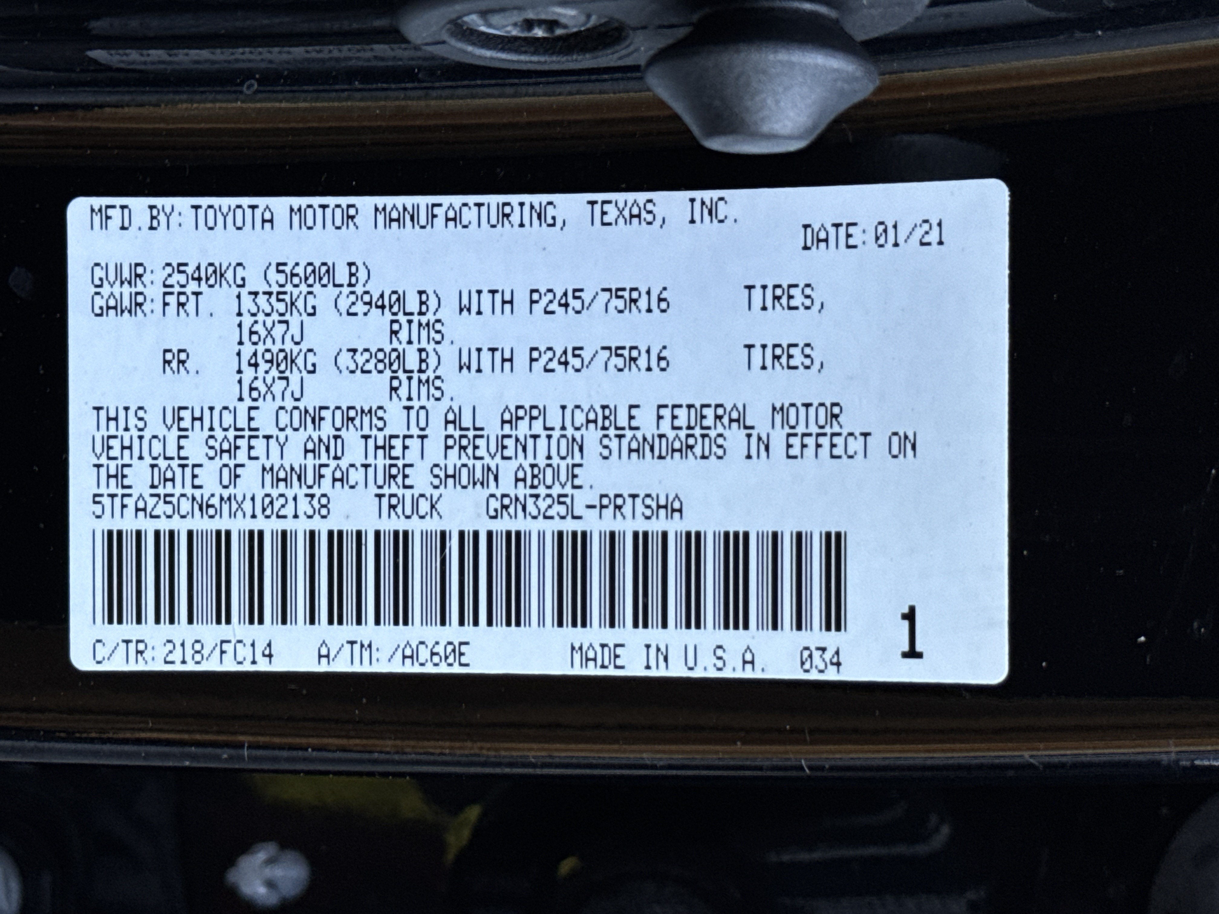 2021 Toyota Tacoma SR5 V6