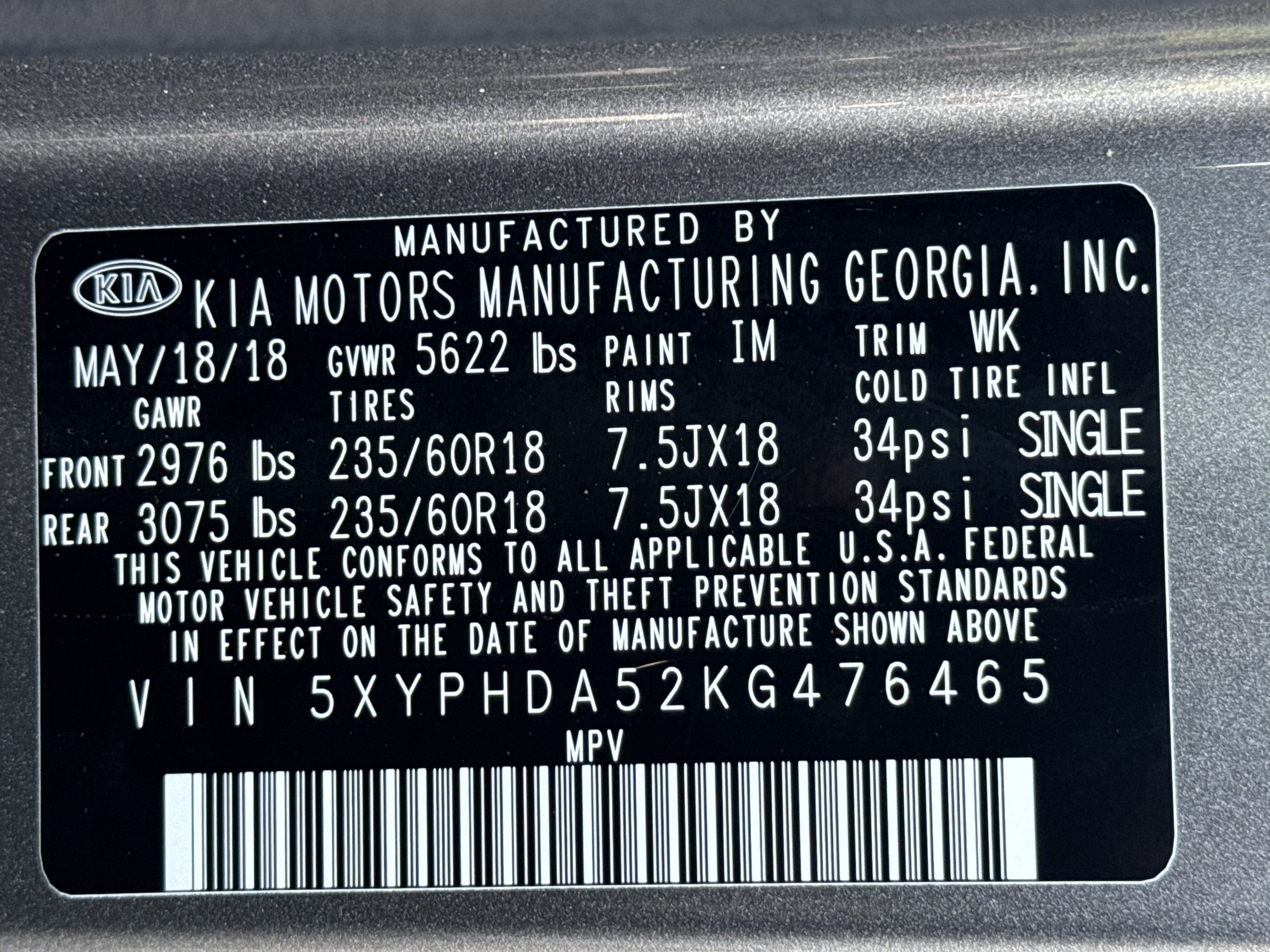 2019 Kia Sorento 3.3L EX
