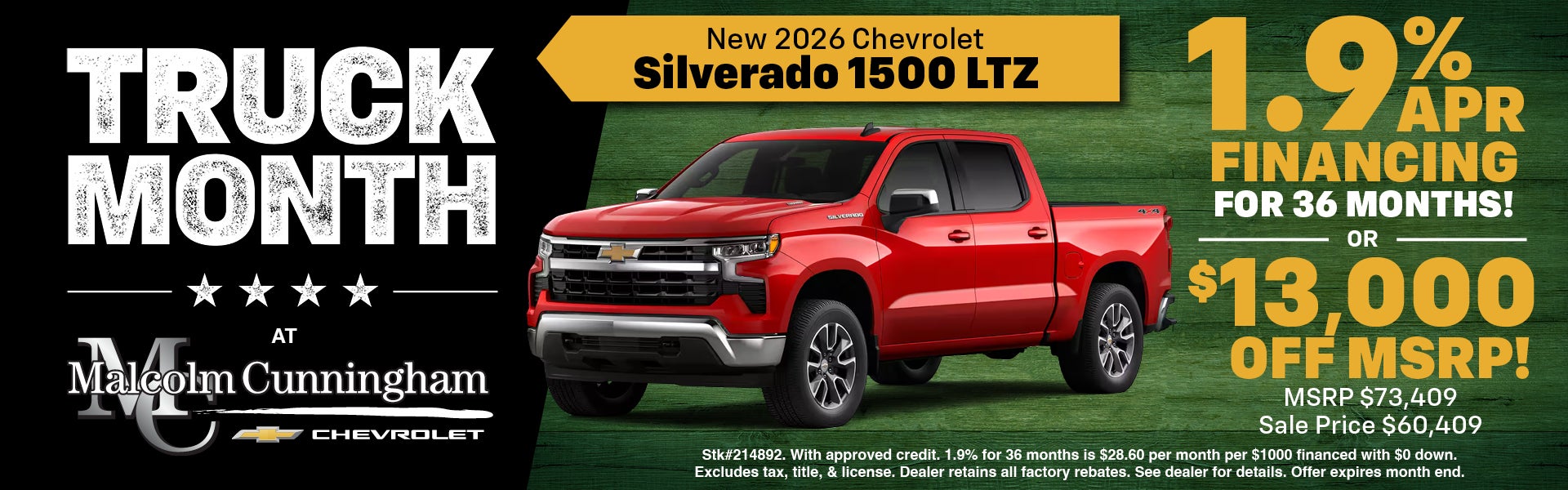 1.9% APR Financing Or $13,000 OFF MSRP